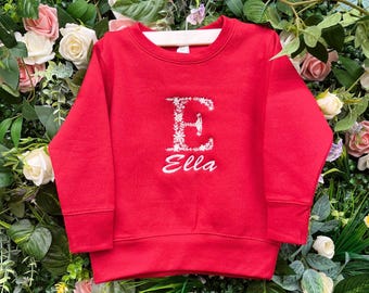 Custom toddler embroidered sweatshirt, baby clothing, personalized kids sweatshirt