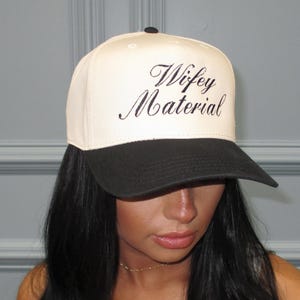 Wifey material embroidered trucker hat, custom hats, bachelorette hat, custom embroidery, bridal party hat, wedding hats, custom wedding hat