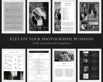 Wedding Photographer Welcome Packet: Minimalist Canva Template (18 Pages)