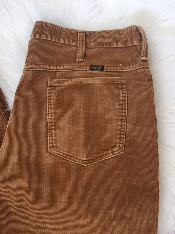 Vintage 70s Wrangler Corduroys Rust Orange Wide Le