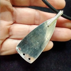 Sterling Silver Pendant, Caldera Paint Jasper Stone, Elongated Triangle Shape, Designer Cabochon, Handmade Silver Jewelry, Picture Jasper image 4