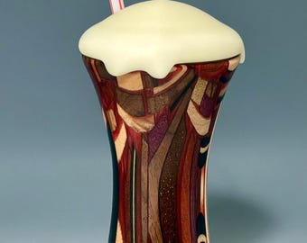Whimsical Resin & Hardwood Parfait Glass – Hand Turned Decorative Art
