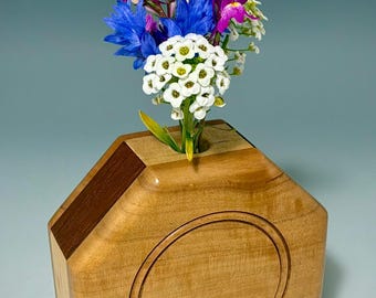 Multi-Colored Segmented Wooden Weed Pot