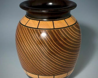 Osage Orange & Indonesian Ebony Segmented Dry Vase