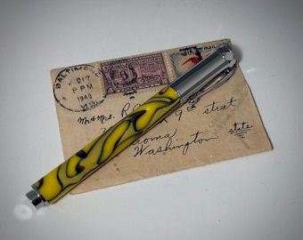 Yellow and Black Zen Acrylic Rollerball Pen
