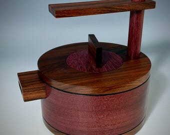 Collector’s Wooden Industrial Styled Teapot