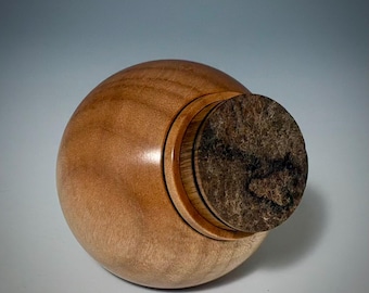Sphere Shaped Hardwood Jewelry Box – Handmade Wooden Ring & Keepsake Box