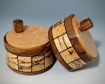 His and Hers Hardwood Jewelry Box Set – Wormy Spalted Maple, Black Limba & Birdseye Maple