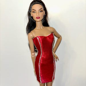 Peppermint Mini Dress - fits Fashion Royalty, NuFace, and other similar sized 12” dolls.