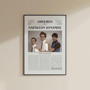 Napoleon Dynamite Poster, Jared Hess, Filmplakat, Retro Zeitung, Schwarz Weiß Wand Kunst, Vintage Retro Kunstdruck, Individuell angefertigtes Filmplakat