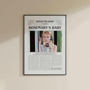 Rosemary's Baby Poster, Roman Polanski, Filmplakat, Retro Zeitung, Schwarz Weiß Wand Kunst, Vintage Retro Kunstdruck, Benutzerdefinierte Filmplakat