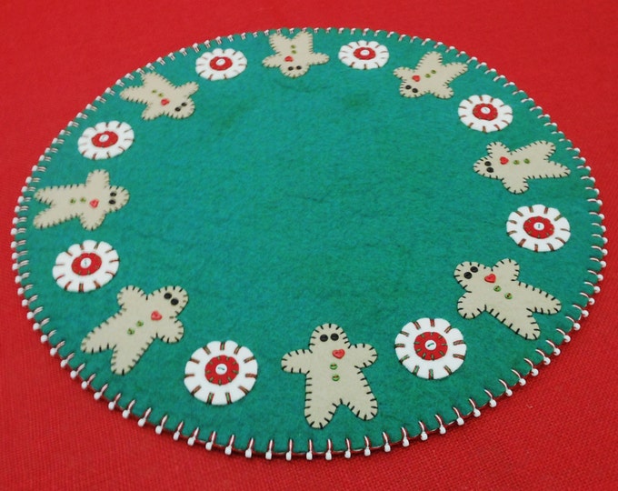 Christmas Penny Rug With Gingerbread Man Design 16 Etsy