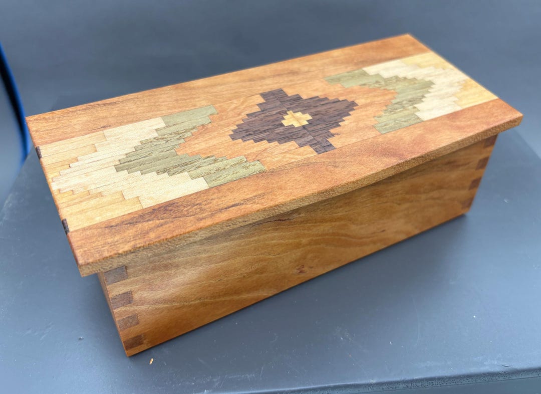 Cherry Box With American Hardwood Inlay - Etsy