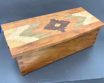 Cherry box with American  hardwood inlay