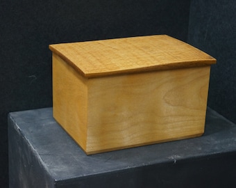 Maple and white oak box with hidden spline construction.