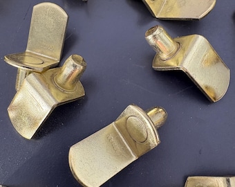 Brass plated steel shelf supports