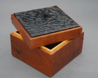 Cherry Box with textured lift off lid