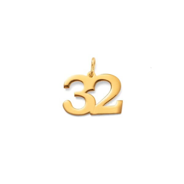 Solid Gold Lucky Number Charm: Angel Number Pendant | 10K 14K