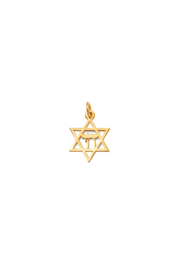 14K Solid Gold Star of David Charm: Jewish Necklace Pendant