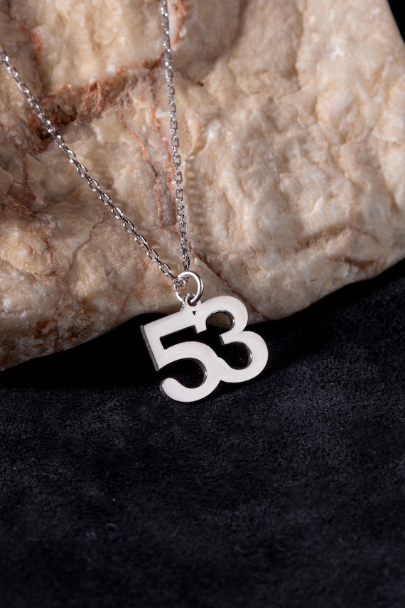 14K Gold Lucky Number Charm Necklace: Angel Number Pendant