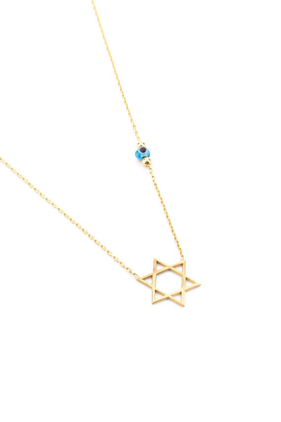 Handmade 14K Gold Star of David Necklace: Jewish Jewelry Gift