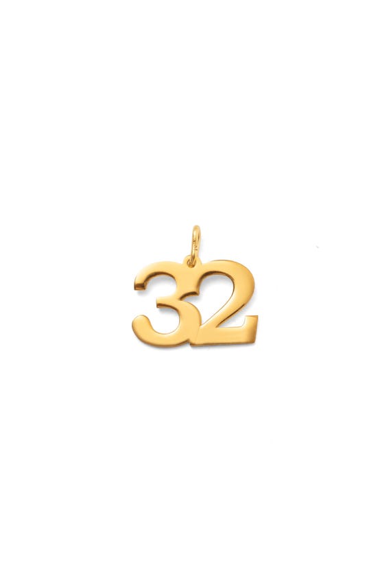 14K Solid Gold Lucky Number Charm: Angel Number Pendant