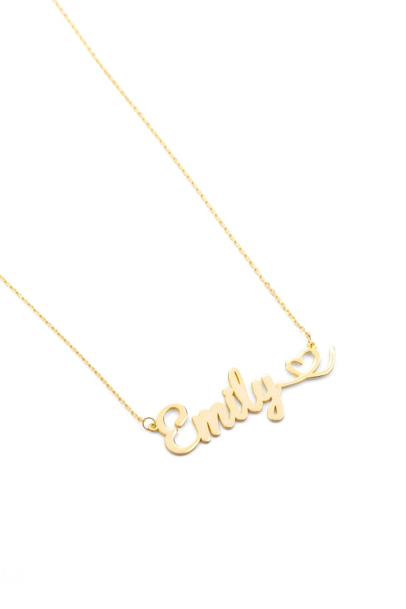 Personalized 14K Gold Name Necklace: Handmade Keepsake Gift