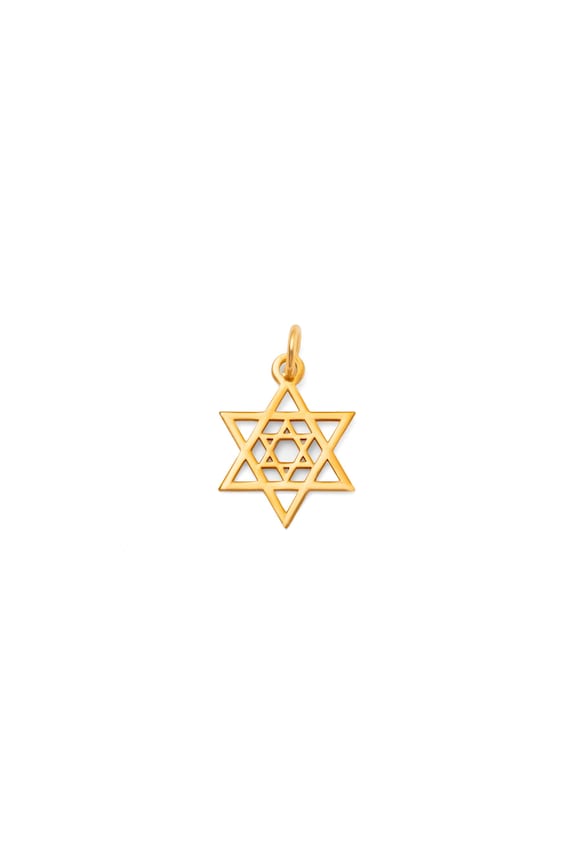 Handmade Solid Gold Interlocking Star of David Necklace: Faith and Grace