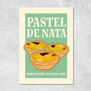 Poster Pastel De Nata Verde - Pasticceria portoghese - Progettato per caffè alla moda, cucine, bar e lounge