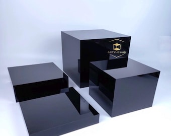 Juego de 4 pedestales acrílicos (NEGRO)
