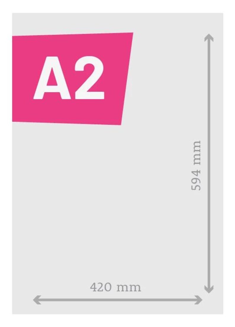 Puede incluir: Dimensiones de un papel tama&ntilde;o A2. El papel mide 42,0 cm de ancho y 59,4 cm de alto. El tama&ntilde;o A2 se indica en texto blanco sobre un rect&aacute;ngulo rosa en la esquina superior izquierda.