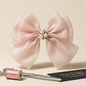 Chiffon Bow Barrette - Etsy display picture 3