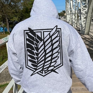 Attack on Titan Hoodie, Anime Hoodie, AOT Unisex Sweater, Eren Yeager Anime Merch, Levi Ackerman Hoodie, Anime Clothing, Anime Lover Gift