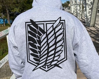 Attack on Titan Hoodie, Anime Hoodie, AOT Unisex Sweater, Eren Yeager Anime Merch, Levi Ackerman Hoodie, Anime Clothing, Anime Lover Gift