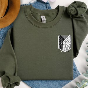 Attack on Titan Sweatshirt, Aot Sweater, Levi Ackerman Sweatshirt, AOT Merch, Anime Merch, Unisex Attack on Titan Crewneck, Anime Fan Gift