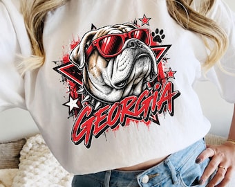 Georgia Football Shirt, Red Black School Spirit Shirt, Peach State, Unisex Game Day Shirt, Football Fan Merchandise, Comfort Colors T Shirt