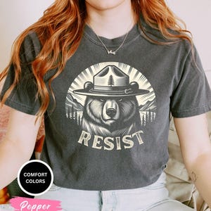 Comfort Colors Smokey Bear Shirt, National Park Protest T-shirt, Retro Vintage Forest Service Tee, Park Service Apparel, Resist Bear Tshirt