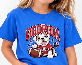 Red Black School Spirit Shirt, Georgia Football Tee, Toddler Game Day Shirt, Youth Football Mascot T shirt, Football Season, Gift For Kids