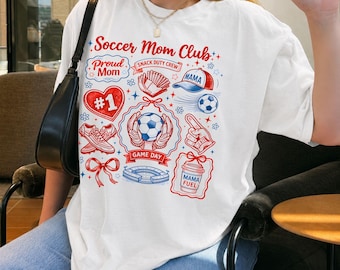 Soccer Moms Club Shirt, Game Day Doodle Soccer Tee, Soccer Mama Tshirt, Sport Mom Gift, Womens Soccer Shirt, Comfort Colors Soccer Fan Shirt