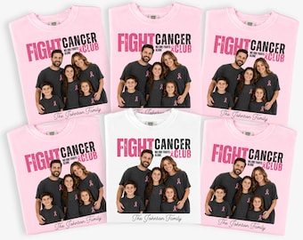 Custom Photo & Name Breast Cancer Support Shirt, Personalized Cancer Awareness Team Tee, Pink Ribbon Fight Cancer Shirt,Cancer Survivor Gift