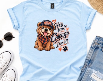 He's from Chicago I Can Tell Shirt, Chicago Football Tee, Toddler Game Day Shirt, Bears Mascot Youth T shirt, Football Season, Gift For Kids