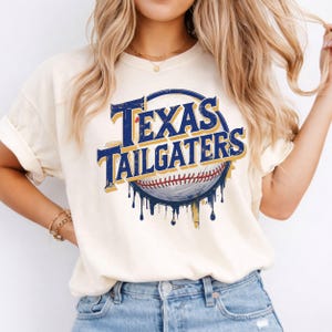 Texas Tailgaters Game Day Shirt, Vintage Baseball Tee for Fans, Comfort Colors Tailgate Tshirt, Unisex Baseball Game Gift, Baseball Fan Gift