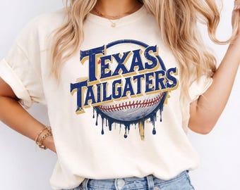 Texas Tailgaters Game Day Shirt, Vintage Baseball Tee for Fans, Comfort Colors Tailgate Tshirt, Unisex Baseball Game Gift, Baseball Fan Gift