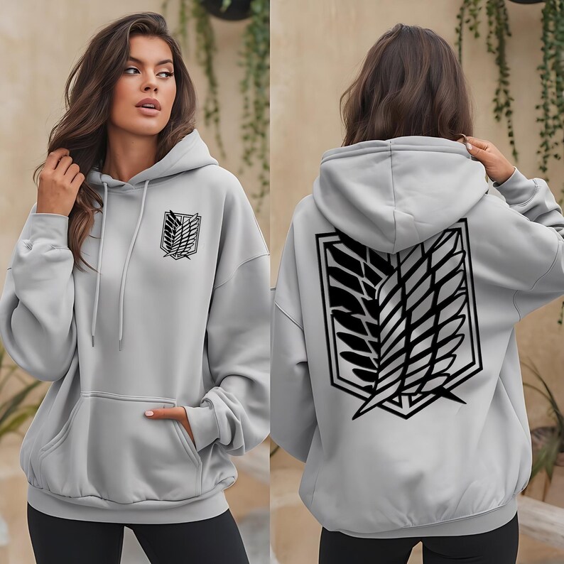 attack on titan sweatshirt gray