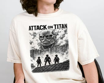 Colossal Attack on Titan Shirt, Titan Wall Break Scene T-shirt, Anime Manga Tee, AOT Fan Merch, Japanese Streetwear, Gift for Anime Fans