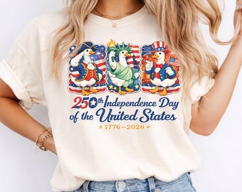 250th Independence Day Shirt, USA Birthday Celebration Outfit, Patriotic Goose Tee, Funny Family 4th of July Goose Shirt, American Pride Tee