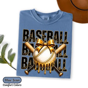 Camiseta de béisbol retro, camiseta con estampado de goteo de béisbol, ropa a juego para el día del partido, camiseta de mamá beisbolera coqueta, regalo para aficionado al béisbol, Comfort Colors