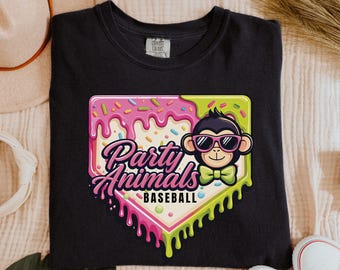 Savannah Party Animals Comfort Colors Shirt, Funny Baseball Banana Tee, Ice Cream Drip T-Shirt, Unisex Game Day Outfit, Sports Mom Gift
