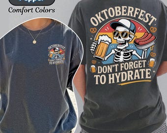 Funny Skeleton Oktoberfest Shirt, Comfort Colors Beer Lover Cheers Tee, German Drinking Team Shirt, Beer Festival T-shirt, Oktoberfest Gift
