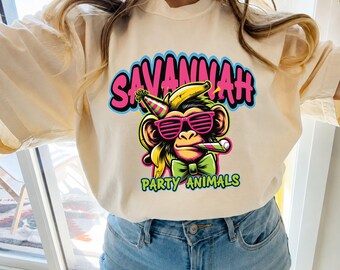 Comfort Colors Savannah Party Animals Shirt, Funny Baseball Banana Graphic Tee, Matching Banana T Shirt, Party Animals Baseball Season Shirt